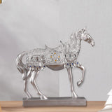 Maxbell Horse Statue Figurine Collection Decorative Ornament for Living Room Cabinet Argent