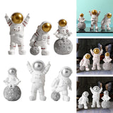 Maxbell 3 Pieces Modern Spaceman Figurines Astronaut Statue for Office Bedroom Table Aureate