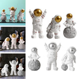 Maxbell 3 Pieces Modern Spaceman Figurines Astronaut Statue for Office Bedroom Table Aureate