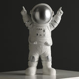 Maxbell 3 Pieces Modern Spaceman Figurines Astronaut Statue for Office Bedroom Table Argent