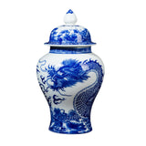 Maxbell Ceramic Flower Vase Temple Jar Storage Home Decoration Porcelain Ginger Jar Cloud Dragon