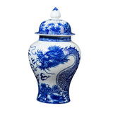 Maxbell Ceramic Flower Vase Temple Jar Storage Home Decoration Porcelain Ginger Jar Cloud Dragon