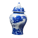 Maxbell Ceramic Flower Vase Temple Jar Storage Home Decoration Porcelain Ginger Jar Cloud Dragon