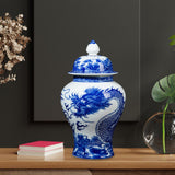 Maxbell Ceramic Flower Vase Temple Jar Storage Home Decoration Porcelain Ginger Jar Cloud Dragon