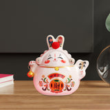 Maxbell Chinese Rabbit Bunny Statue Ceramic Money Saving Box Lovely and Funny Look White