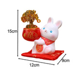 Maxbell Rabbit Year Wealth Lucky Figurine Resin Piggy Bank Ornament Tabletop Decor