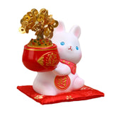 Maxbell Rabbit Year Wealth Lucky Figurine Resin Piggy Bank Ornament Tabletop Decor