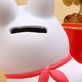 Maxbell Rabbit Year Wealth Lucky Figurine Resin Piggy Bank Ornament Tabletop Decor