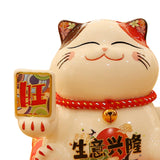 Maxbell Chinese Cat Ornaments Ceramic Statue for Yard Bedside Table Desktop Ornament Style A