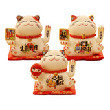 Maxbell Chinese Cat Ornaments Ceramic Statue for Yard Bedside Table Desktop Ornament Style A