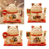 Maxbell Chinese Cat Ornaments Ceramic Statue for Yard Bedside Table Desktop Ornament Style A
