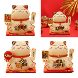 Maxbell Chinese Cat Ornaments Ceramic Statue for Yard Bedside Table Desktop Ornament Style A
