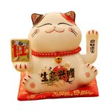 Maxbell Chinese Cat Ornaments Ceramic Statue for Yard Bedside Table Desktop Ornament Style A