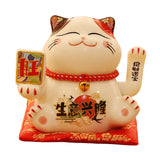 Maxbell Chinese Cat Ornaments Ceramic Statue for Yard Bedside Table Desktop Ornament Style A