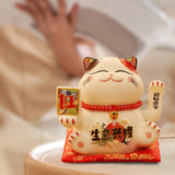 Maxbell Chinese Cat Ornaments Ceramic Statue for Yard Bedside Table Desktop Ornament Style A