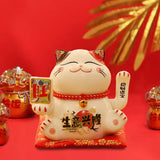 Maxbell Chinese Cat Ornaments Ceramic Statue for Yard Bedside Table Desktop Ornament Style A