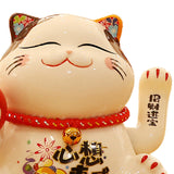Maxbell Chinese Cat Ornaments Ceramic Statue for Yard Bedside Table Desktop Ornament Style B