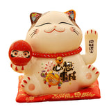 Maxbell Chinese Cat Ornaments Ceramic Statue for Yard Bedside Table Desktop Ornament Style B