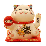 Maxbell Chinese Cat Ornaments Ceramic Statue for Yard Bedside Table Desktop Ornament Style B