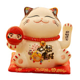 Maxbell Chinese Cat Ornaments Ceramic Statue for Yard Bedside Table Desktop Ornament Style B