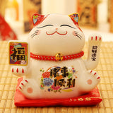 Maxbell Chinese Cat Ornaments Ceramic Statue for Yard Bedside Table Desktop Ornament Style C