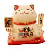 Maxbell Chinese Cat Ornaments Ceramic Statue for Yard Bedside Table Desktop Ornament Style C