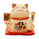 Maxbell Chinese Cat Ornaments Ceramic Statue for Yard Bedside Table Desktop Ornament Style C