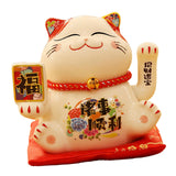 Maxbell Chinese Cat Ornaments Ceramic Statue for Yard Bedside Table Desktop Ornament Style C