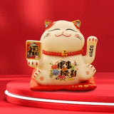 Maxbell Chinese Cat Ornaments Ceramic Statue for Yard Bedside Table Desktop Ornament Style C