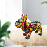 Maxbell Multicolor French Bulldog Statue Dog Sculptures Window Outdoor Artwork Resin Yellow