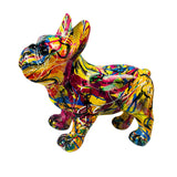 Maxbell Multicolor French Bulldog Statue Dog Sculptures Window Outdoor Artwork Resin Yellow