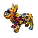 Maxbell Multicolor French Bulldog Statue Dog Sculptures Window Outdoor Artwork Resin Yellow