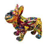Maxbell Multicolor French Bulldog Statue Dog Sculptures Window Outdoor Artwork Resin Yellow
