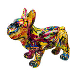 Maxbell Multicolor French Bulldog Statue Dog Sculptures Window Outdoor Artwork Resin Yellow
