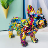Maxbell Multicolor French Bulldog Statue Dog Sculptures Window Outdoor Artwork Resin Yellow