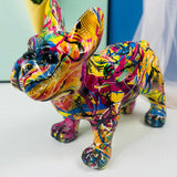Maxbell Multicolor French Bulldog Statue Dog Sculptures Window Outdoor Artwork Resin Yellow