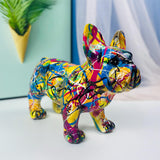 Maxbell Multicolor French Bulldog Statue Dog Sculptures Window Outdoor Artwork Resin Yellow