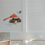 Maxbell Birds On A Branch Hanger Hanging Outdoor Tiles Resin Wall Coat Hook for Robe Red 13x4.5x8.5cm