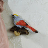 Maxbell Birds On A Branch Hanger Hanging Outdoor Tiles Resin Wall Coat Hook for Robe Red 13x4.5x8.5cm