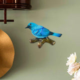Maxbell Birds On A Branch Hanger Hanging Outdoor Tiles Resin Wall Coat Hook for Robe Blue 12x3.6x7.5cm