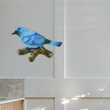 Maxbell Birds On A Branch Hanger Hanging Outdoor Tiles Resin Wall Coat Hook for Robe Blue 12x3.6x7.5cm