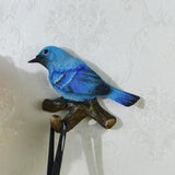 Maxbell Birds On A Branch Hanger Hanging Outdoor Tiles Resin Wall Coat Hook for Robe Blue 12x3.6x7.5cm