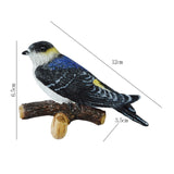Maxbell Birds On A Branch Hanger Hanging Outdoor Tiles Resin Wall Coat Hook for Robe Black 12x3.5x6.5cm