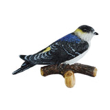 Maxbell Birds On A Branch Hanger Hanging Outdoor Tiles Resin Wall Coat Hook for Robe Black 12x3.5x6.5cm