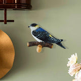 Maxbell Birds On A Branch Hanger Hanging Outdoor Tiles Resin Wall Coat Hook for Robe Black 12x3.5x6.5cm