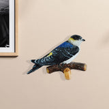 Maxbell Birds On A Branch Hanger Hanging Outdoor Tiles Resin Wall Coat Hook for Robe Black 12x3.5x6.5cm