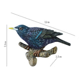 Maxbell Birds On A Branch Hanger Hanging Outdoor Tiles Resin Wall Coat Hook for Robe Dark Blue 12x3.5x7.3