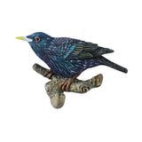 Maxbell Birds On A Branch Hanger Hanging Outdoor Tiles Resin Wall Coat Hook for Robe Dark Blue 12x3.5x7.3