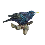 Maxbell Birds On A Branch Hanger Hanging Outdoor Tiles Resin Wall Coat Hook for Robe Dark Blue 12x3.5x7.3