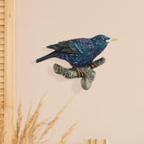 Maxbell Birds On A Branch Hanger Hanging Outdoor Tiles Resin Wall Coat Hook for Robe Dark Blue 12x3.5x7.3